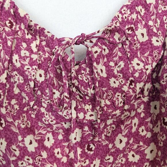 NWT Elodie Berry Comb Cropped Tie Front Blouse Size M - Picture 5 of 8